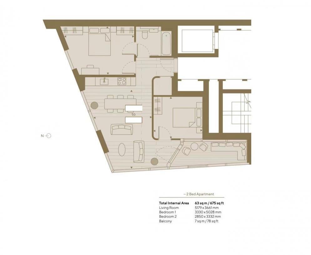 CN714, Flat 1902, Vetro Court, 6 Salter Street, London floorplan