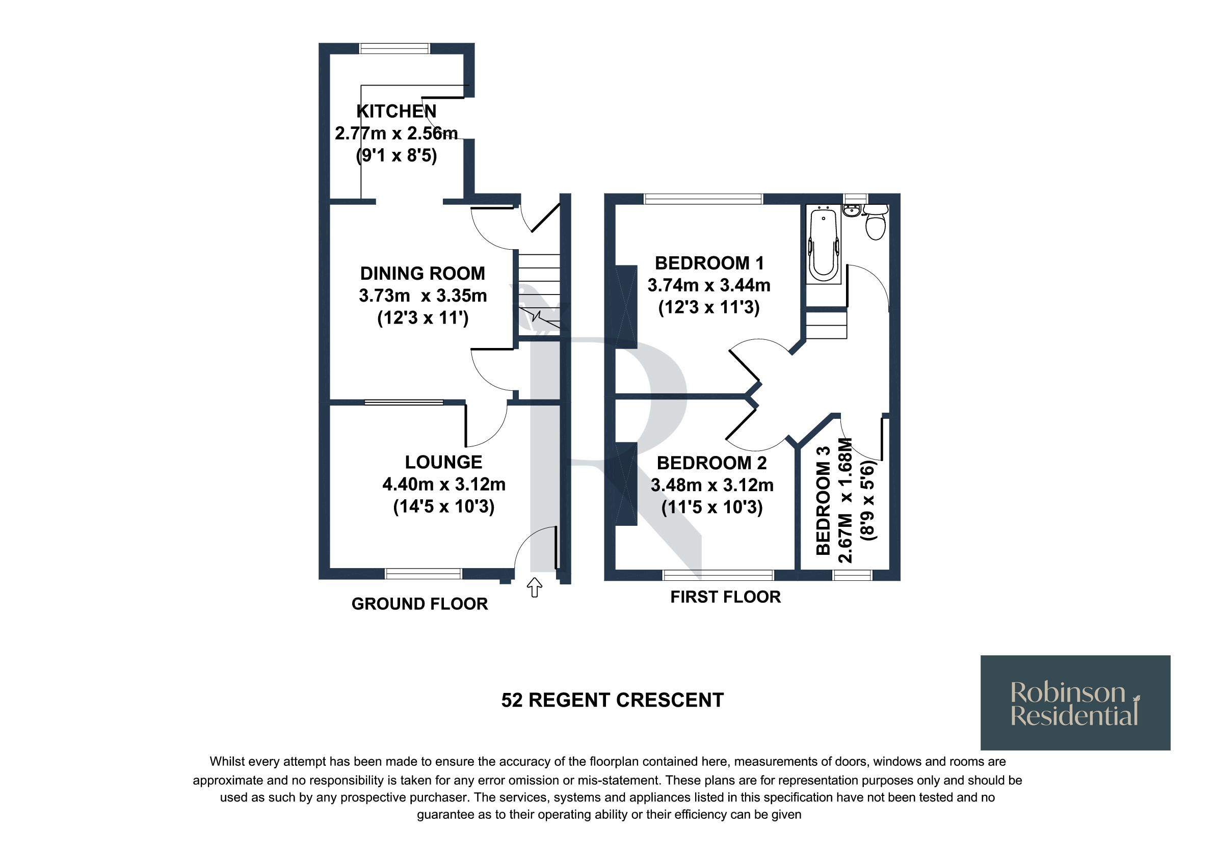 52, Regent Cresent, Barnsley floorplan