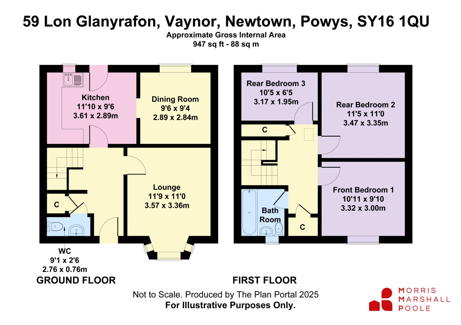 59, Lon Glanyrafon, Newtown floorplan