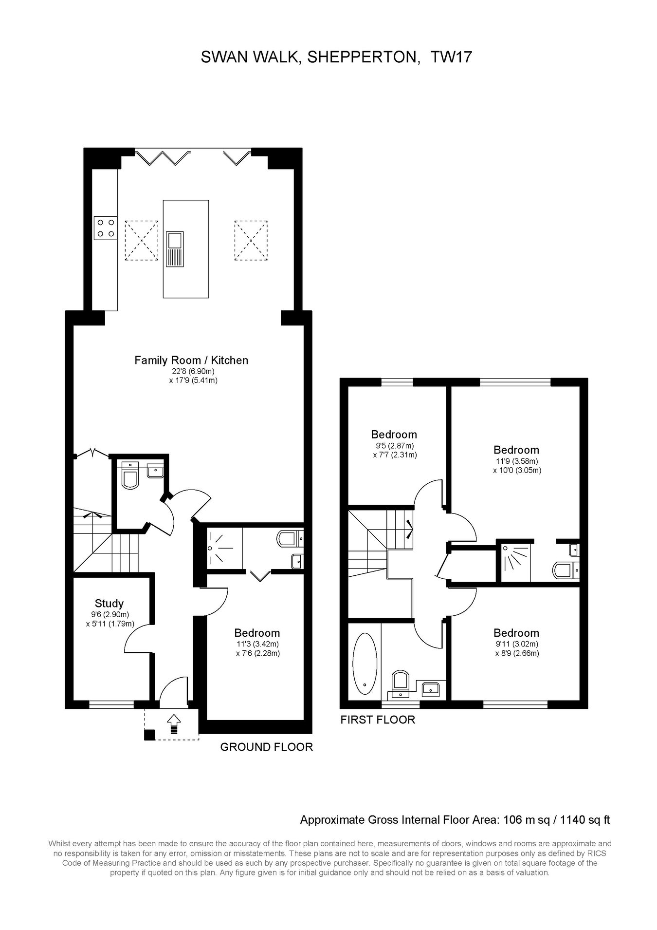 66, Swan Walk, Shepperton floorplan