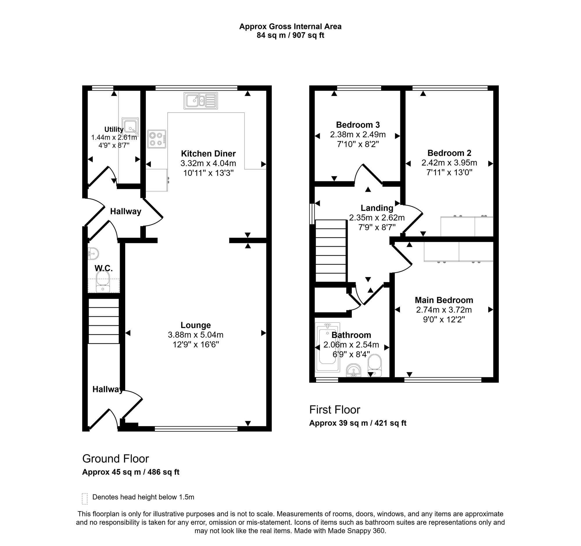 54 Ashbourne Avenue, Wigan floorplan