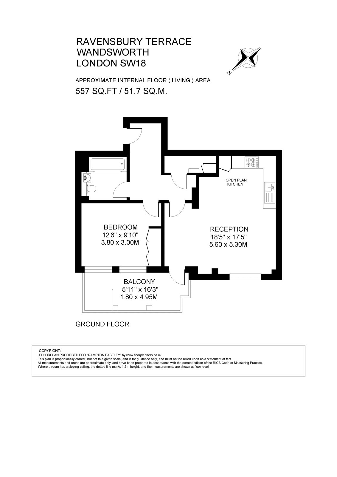 Flat 5, 16A,, Ravensbury Terrace, London floorplan