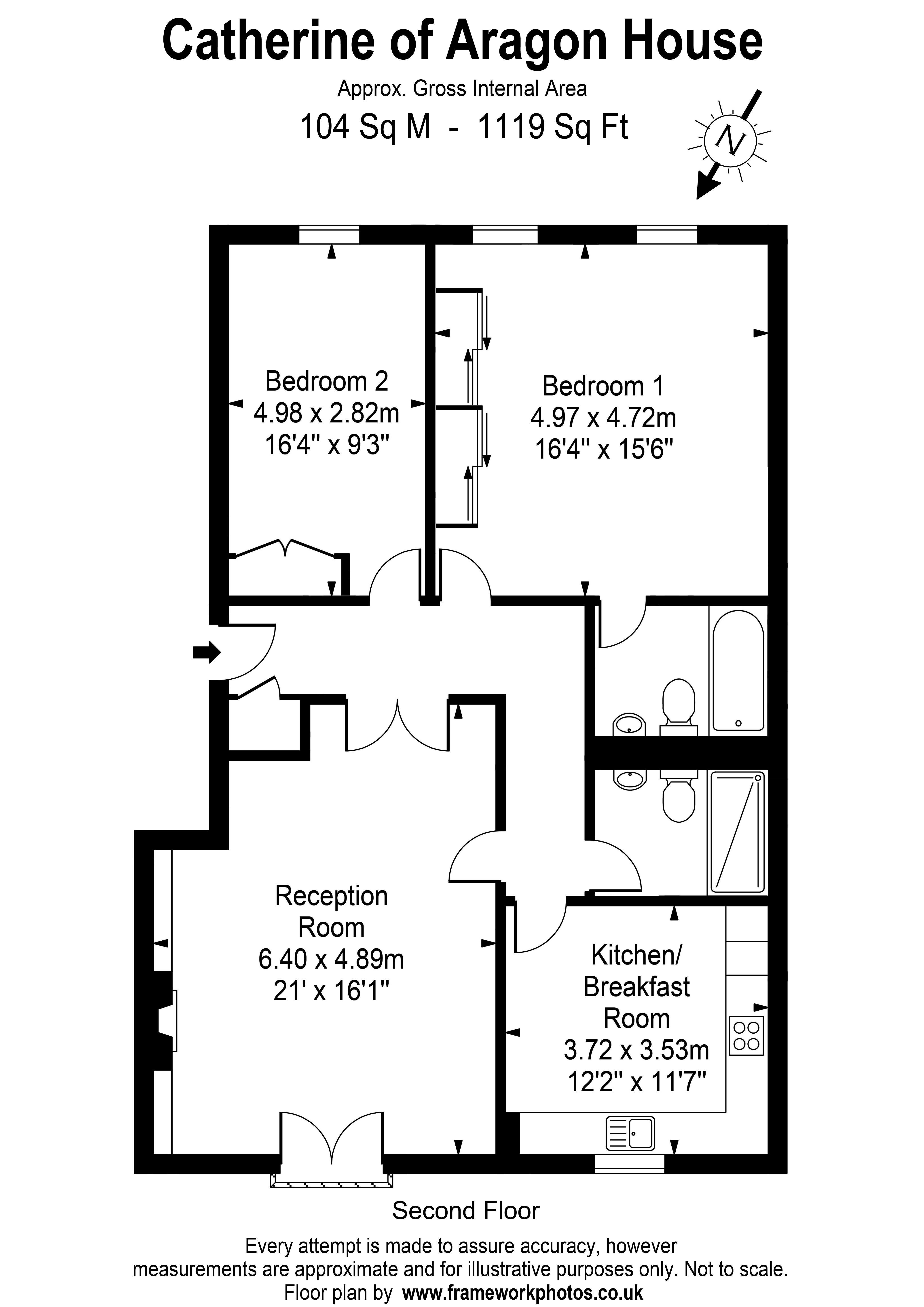 10 Catherine of Aragon House, Queens Reach, East Molesey floorplan