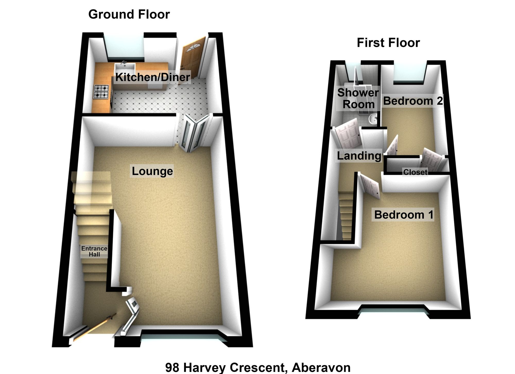 98 Harvey Crescent, Port Talbot floorplan