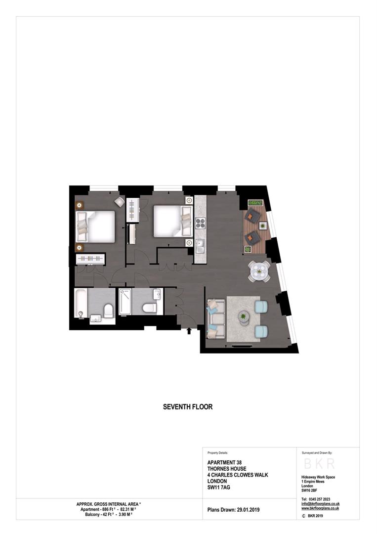 Thornes House, Flat 38,, 4 Charles Clowes Walk, London floorplan