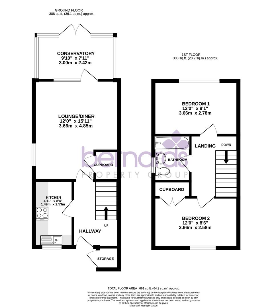 50, Fell Drive, Lee-On-The-Solent floorplan