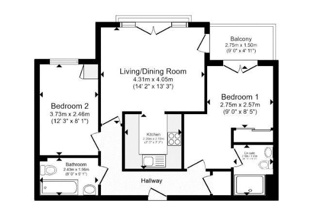 34 Piazza House, Cannons Wharf, Tonbridge floorplan