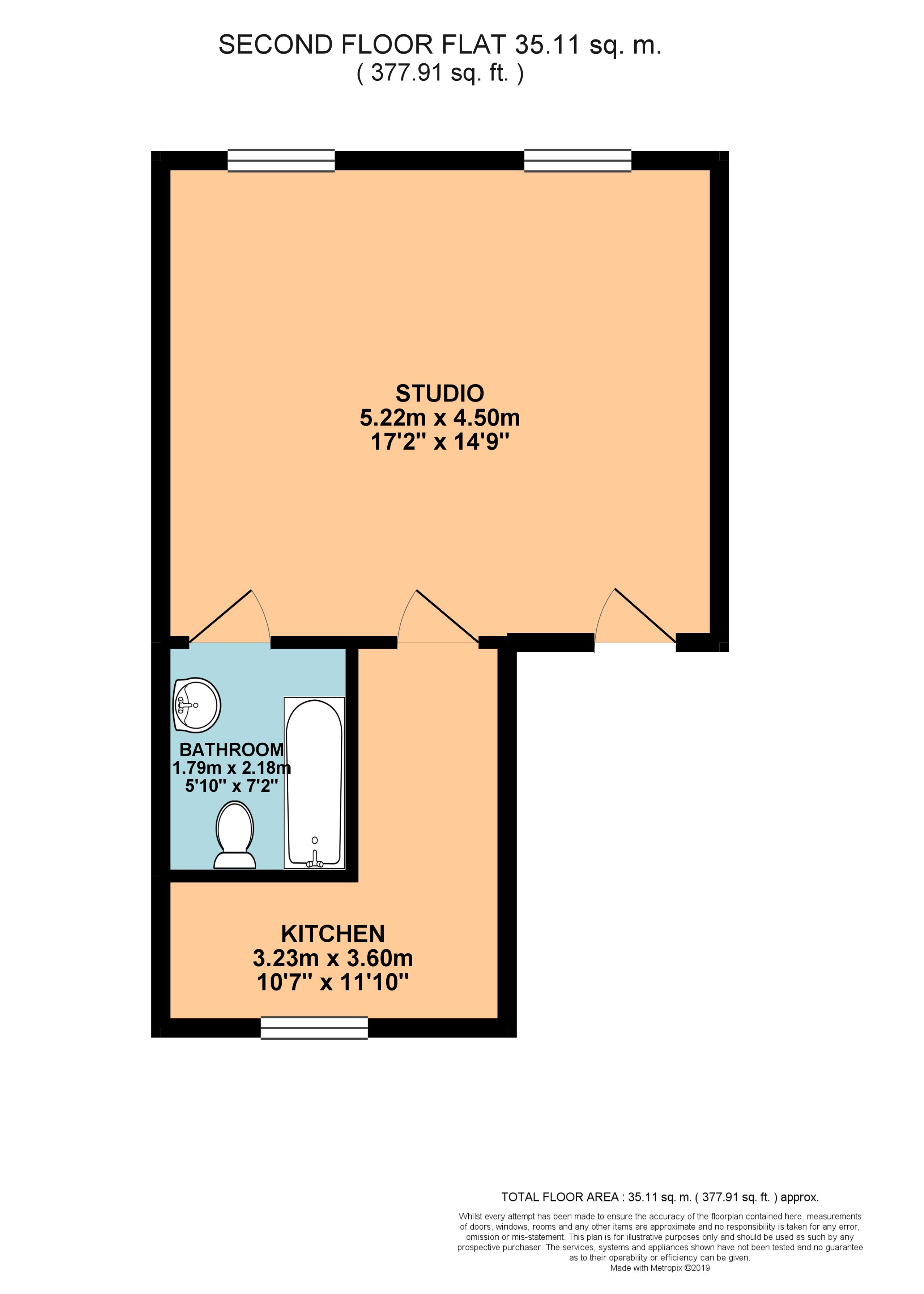 Second Floor Flat, 676, Holloway Road, London floorplan