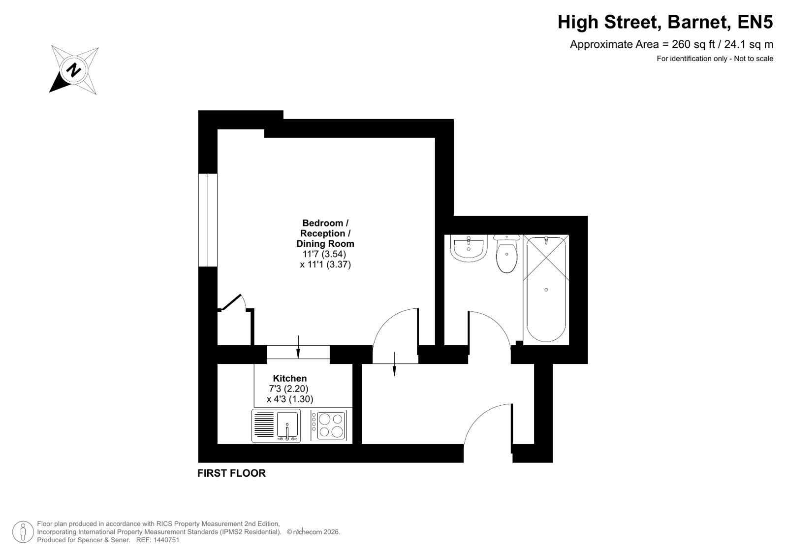 Flat 3, 11, High Street, Barnet floorplan