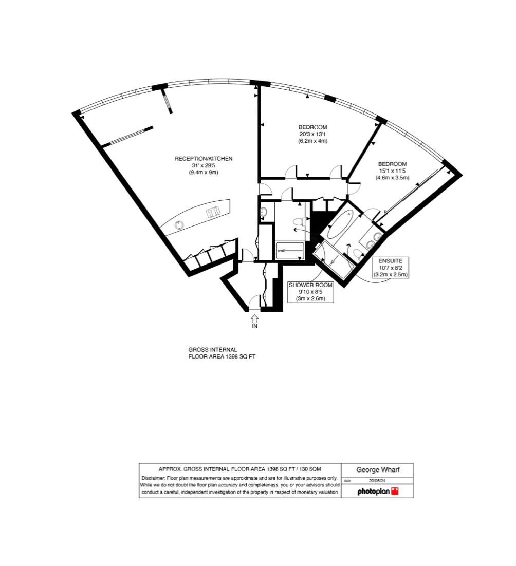 Apartment 179, 1, St George Wharf, London floorplan