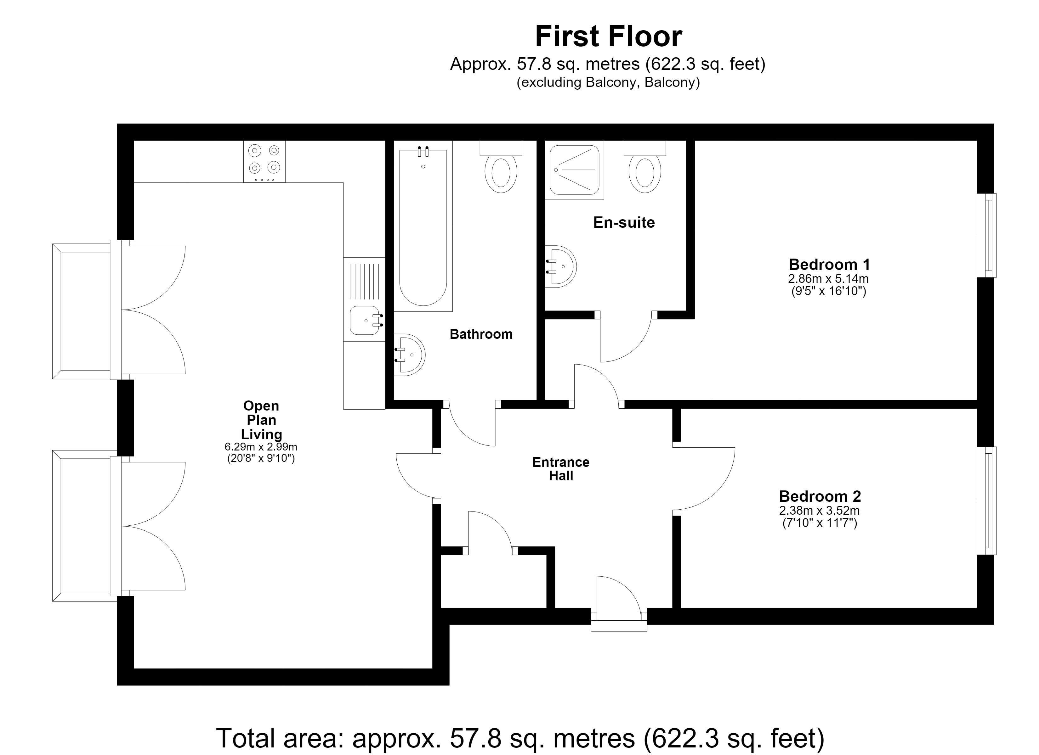 Flat 3, 6, Summerlin Drive, Milton Keynes floorplan