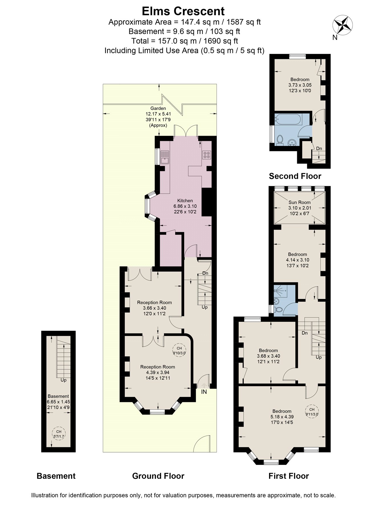 57, Elms Crescent, London floorplan
