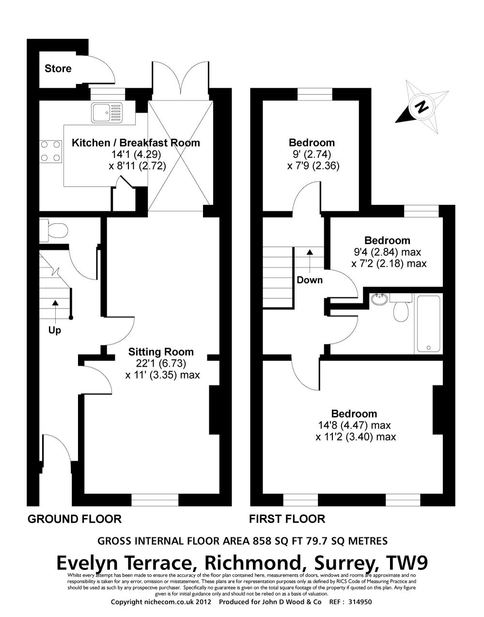 3 Bedrooms Terraced house to rent in Evelyn Terrace, Richmond TW9