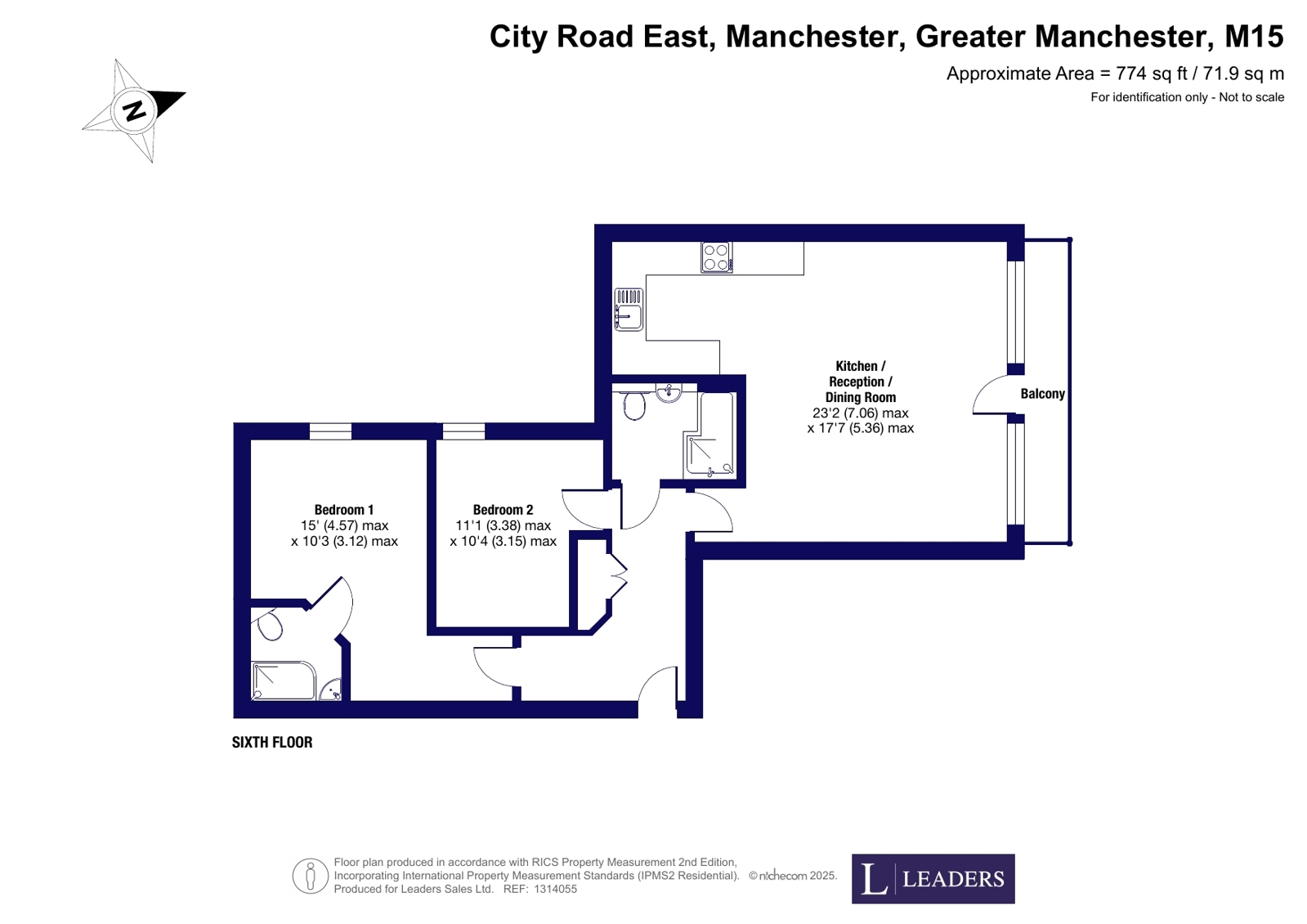 Apartment 29, The Boatmans, 42, City Road East, Greater Manchester floorplan