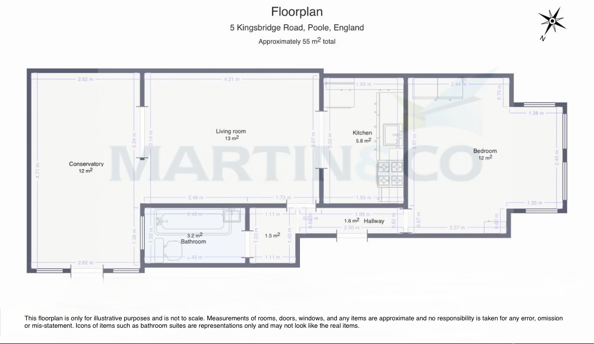 Flat 1, 5, Kingsbridge Road, Lower Parkstone floorplan