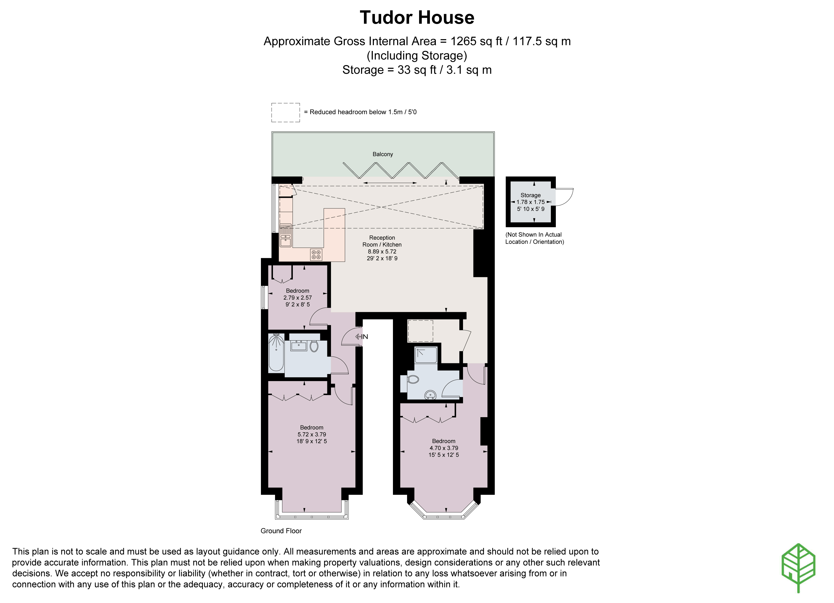 Flat 2,, Tudor House, Richmond floorplan