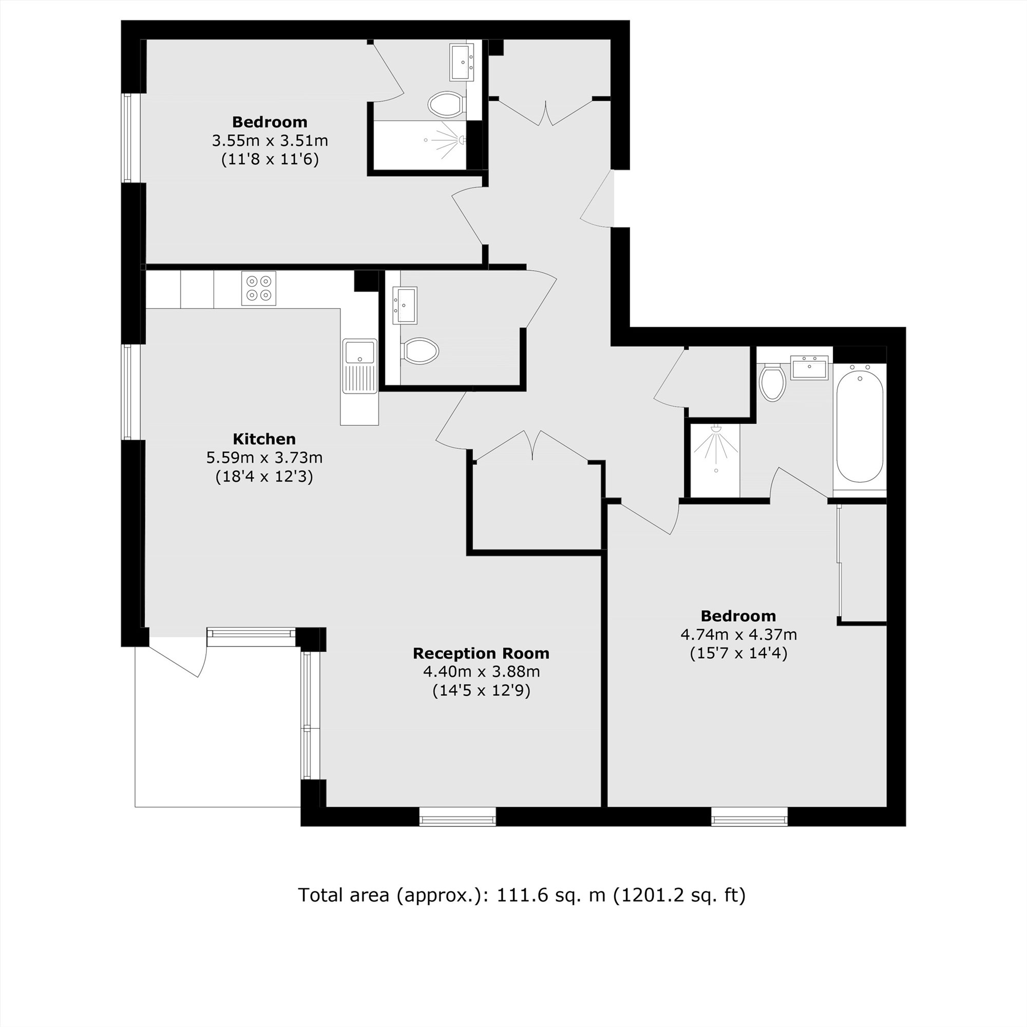 Flat 2 Lush House, 12, Cornforth Lane, London floorplan