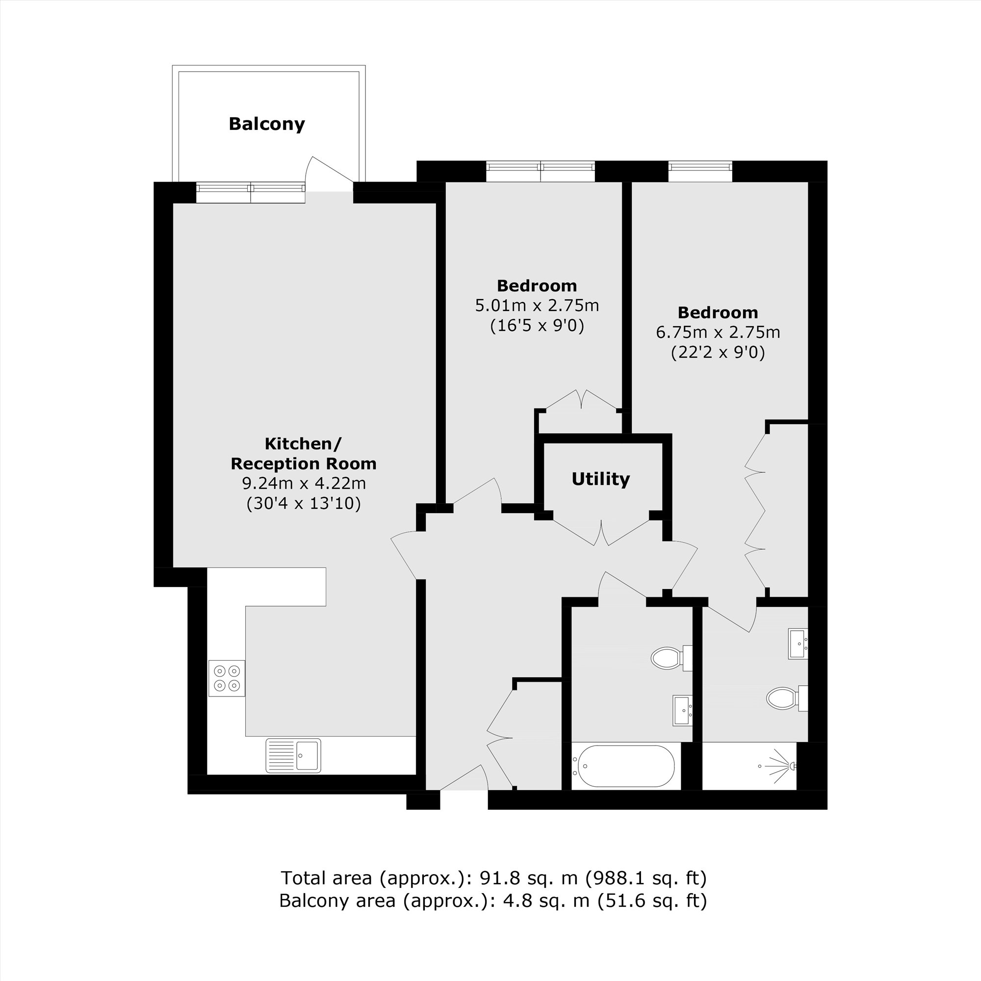 40 Brunswick House, Parr's Way, London floorplan