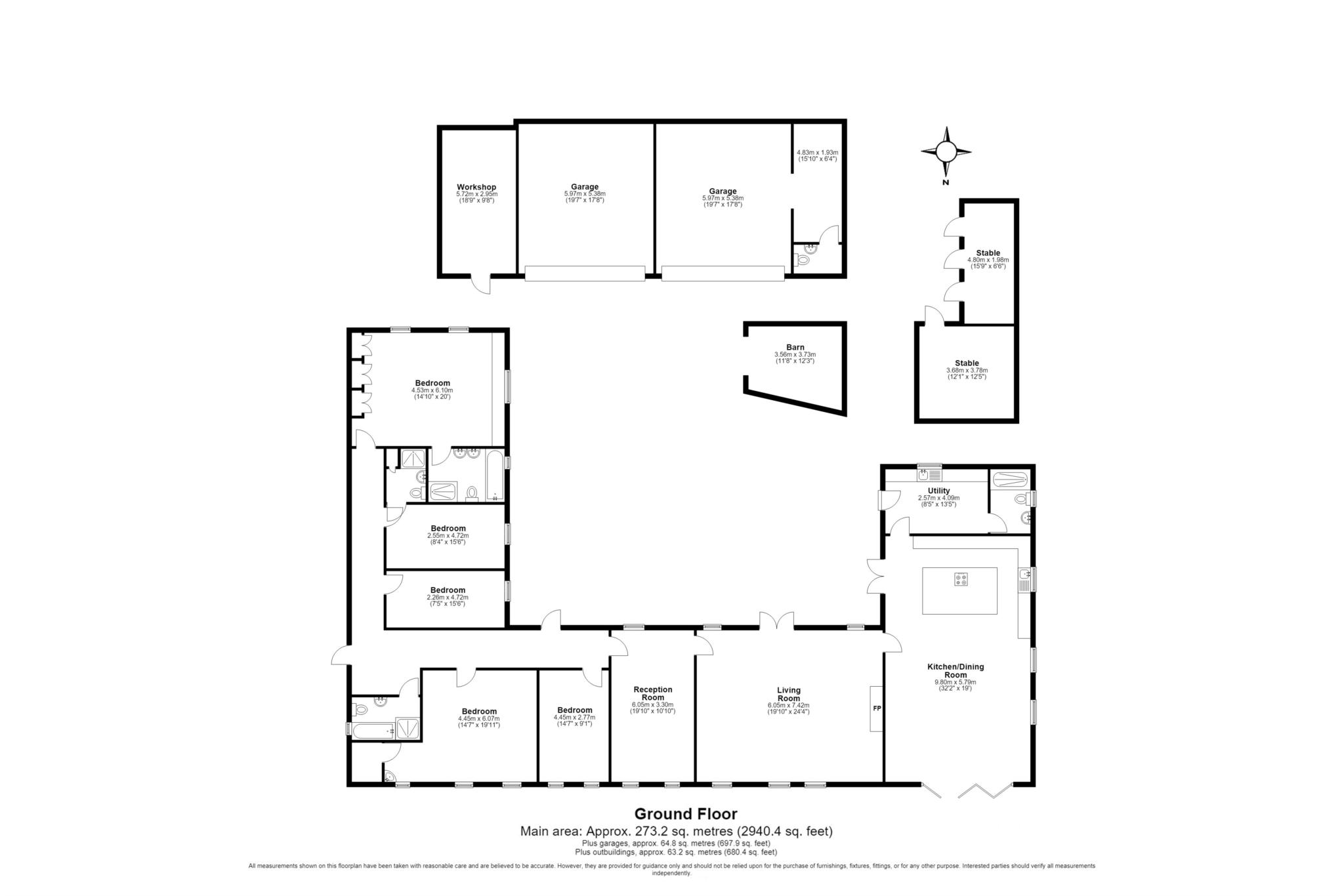 Fulbrook Barn, Buckingham floorplan