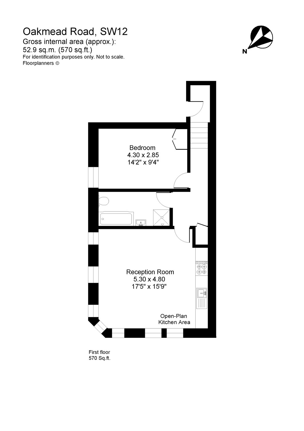 Flat 1, 81, Oakmead Road, London floorplan