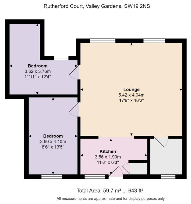 Flat 9 Rutherford Court, 1A, Valley Gardens, Colliers Wood floorplan