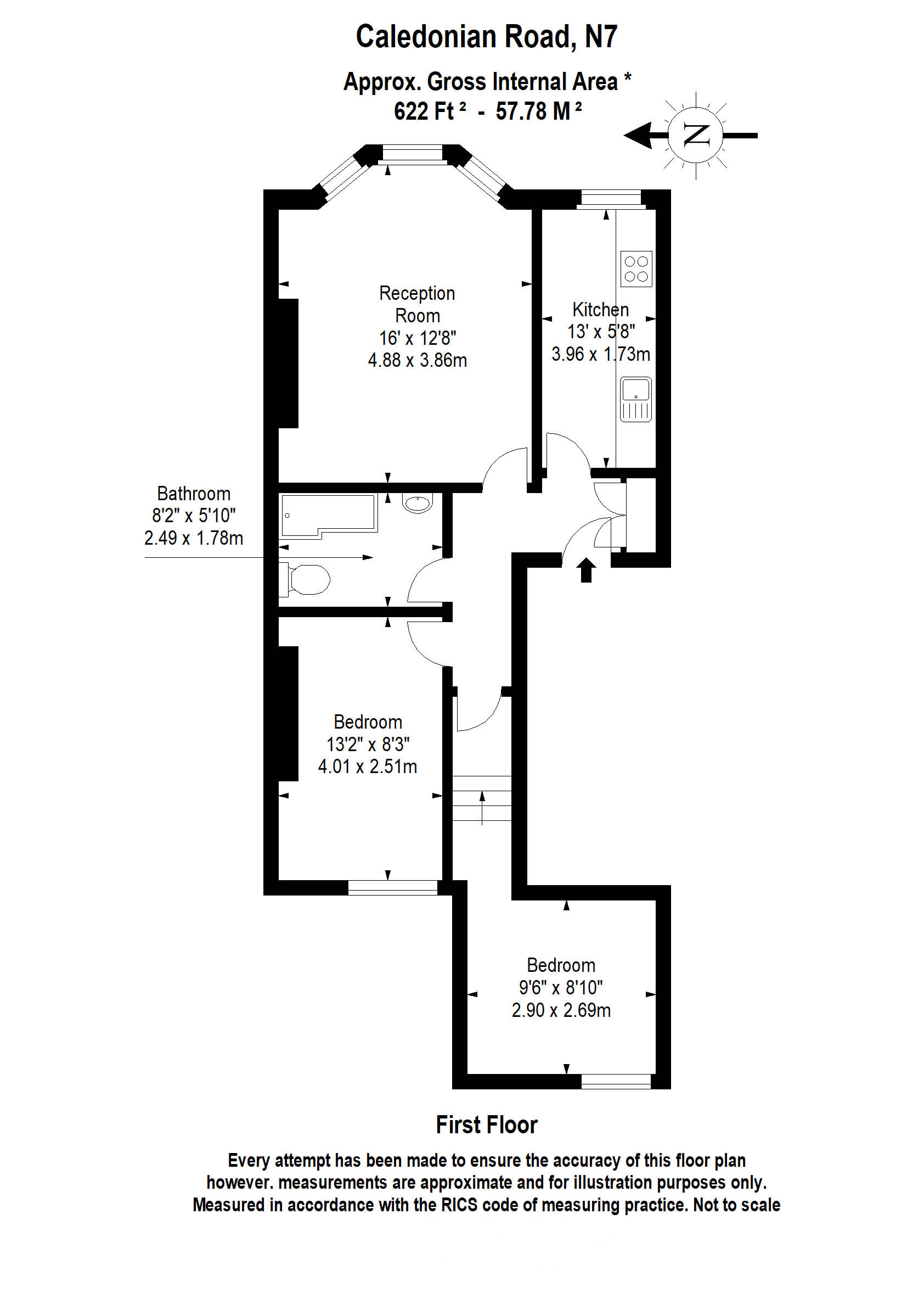 Flat B, 473, Caledonian Road, London floorplan