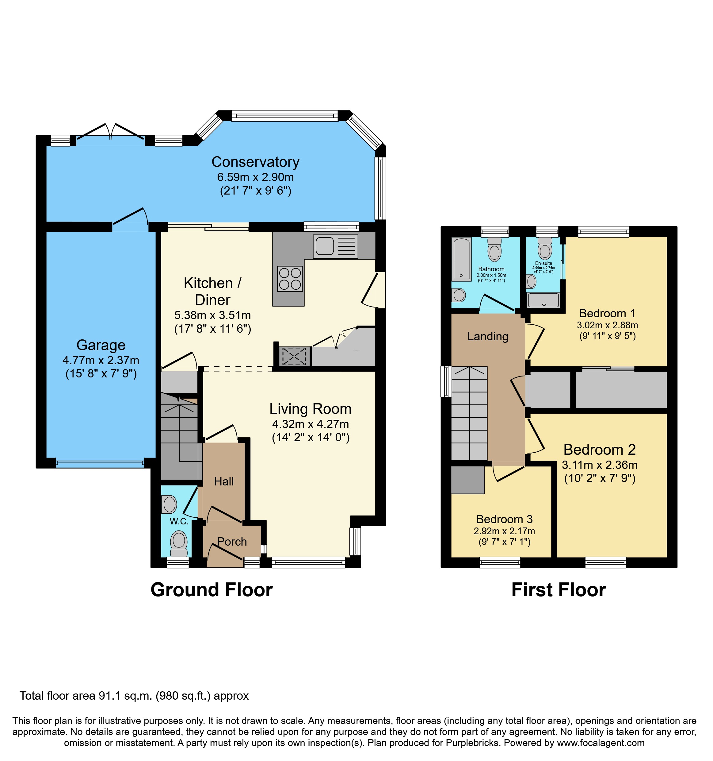 8, Pine Walk, Castle Gresley floorplan