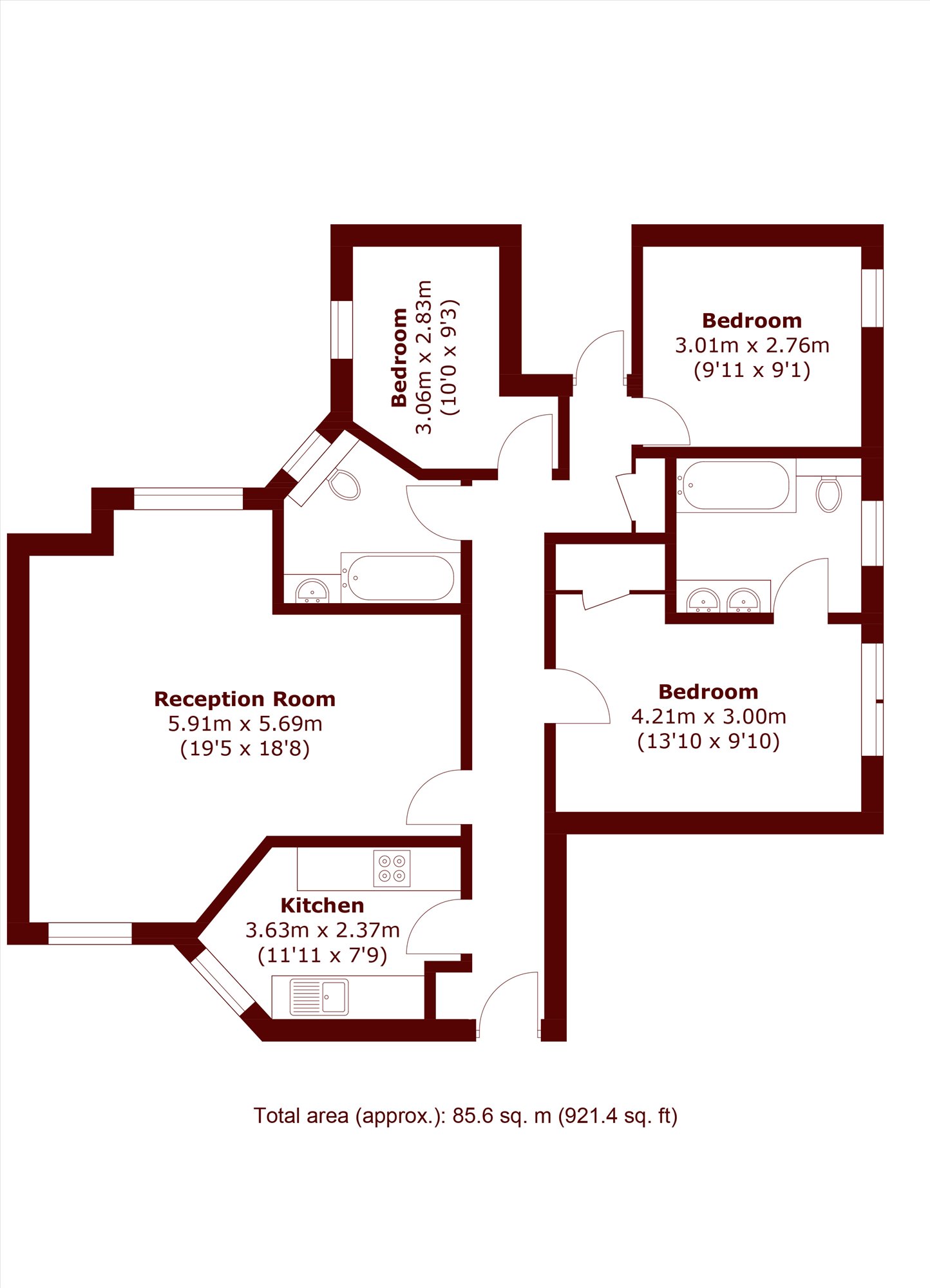 Flat 12, 96, Bell Street, London floorplan
