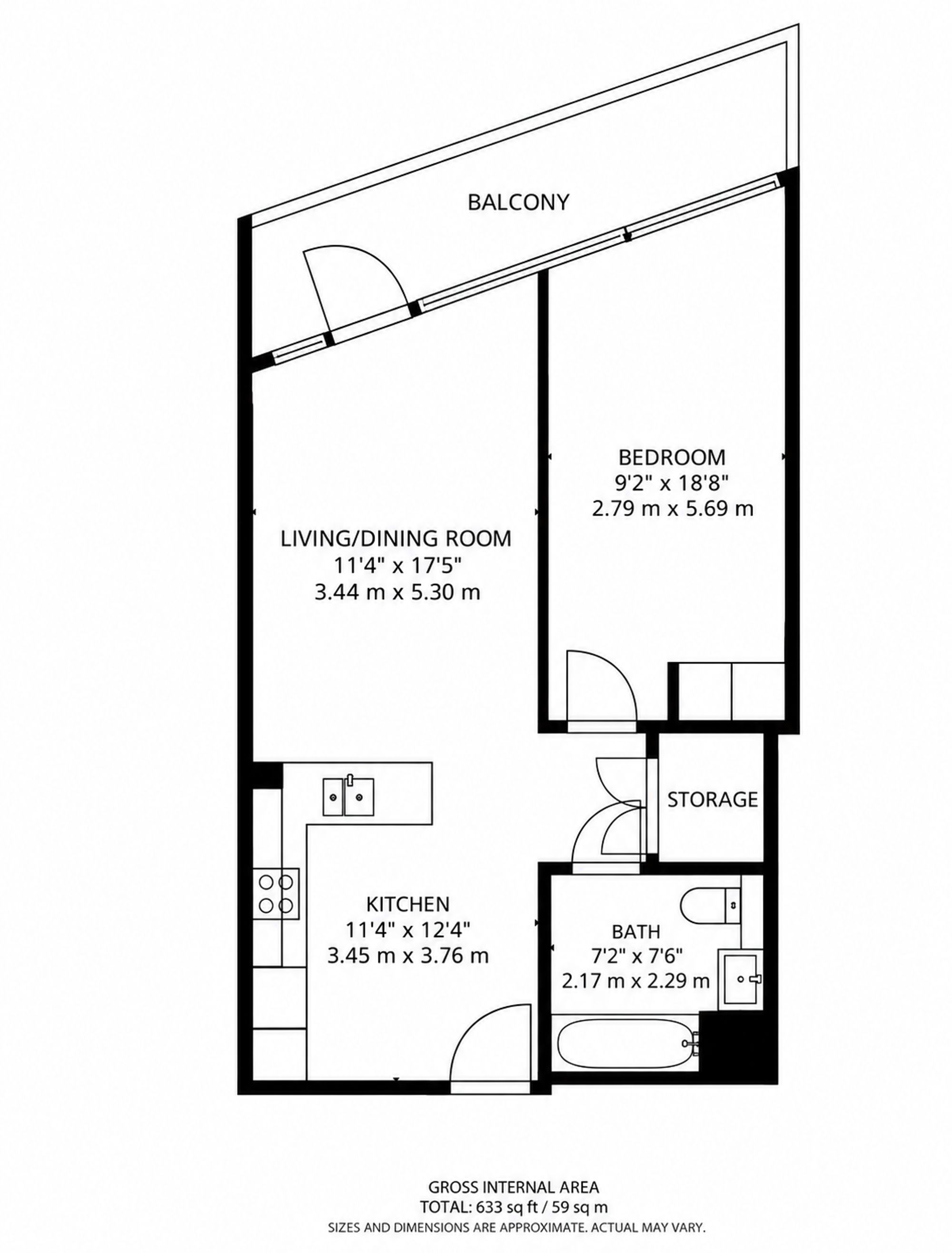 Flat 44, 57 Kingsland High Street, London floorplan