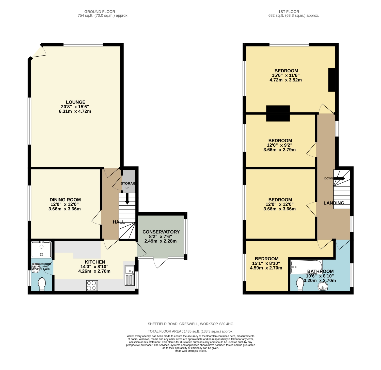 10, Sheffield Road, Worksop floorplan