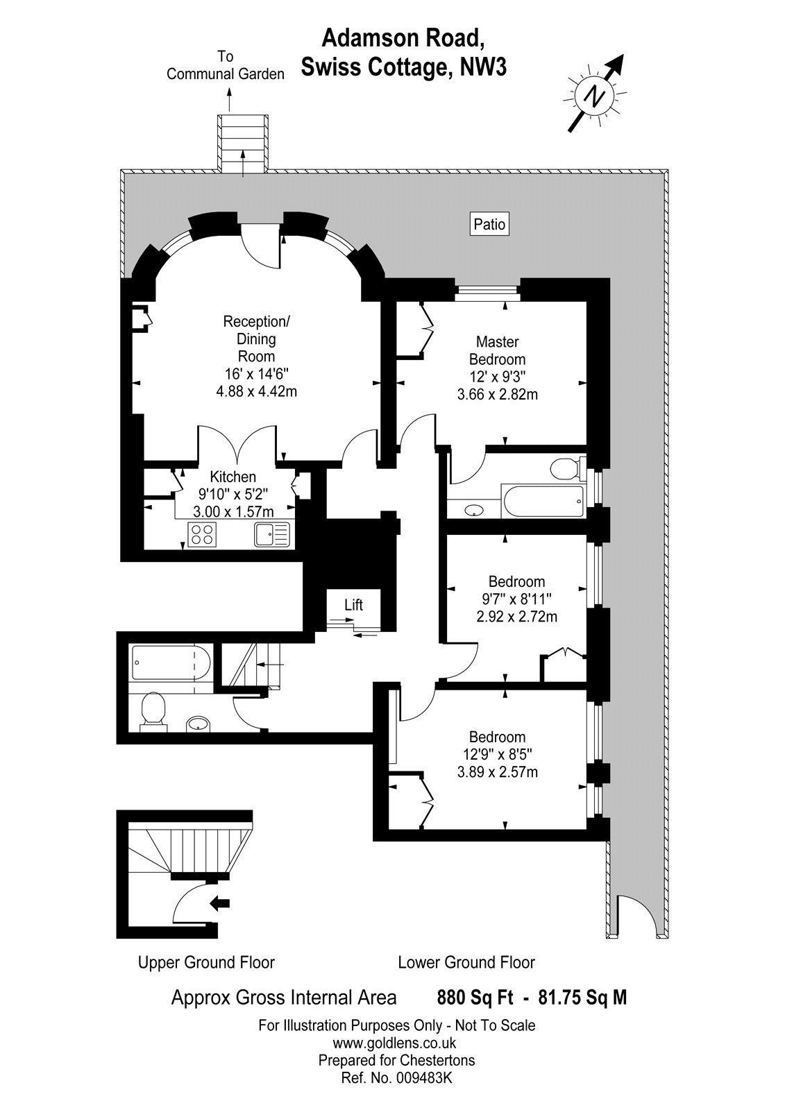 3 Bedrooms Flat to rent in Adamson Road, Swiss Cottage, London NW3