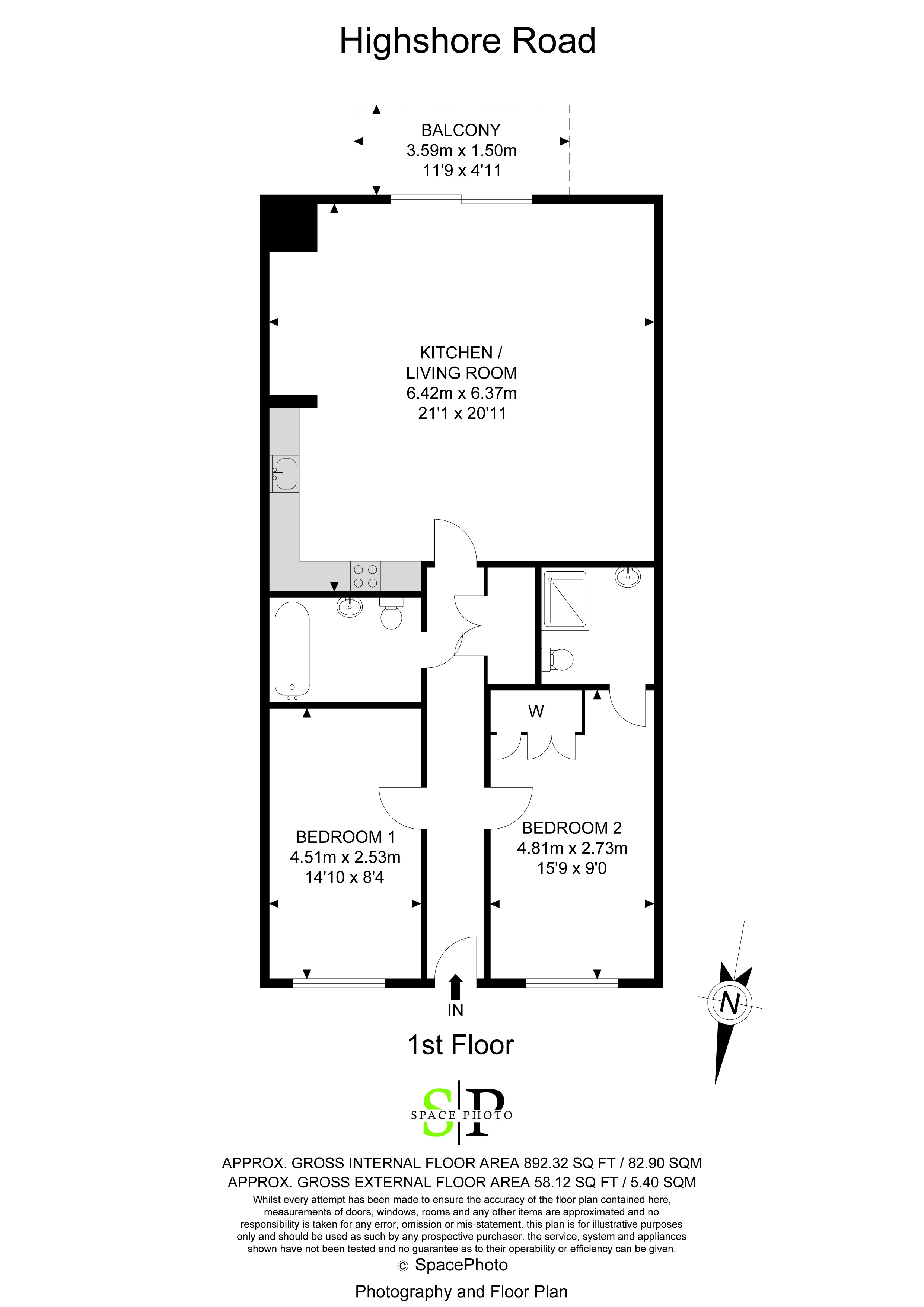 Flat 10, 2A, Highshore Road, Peckham, London floorplan