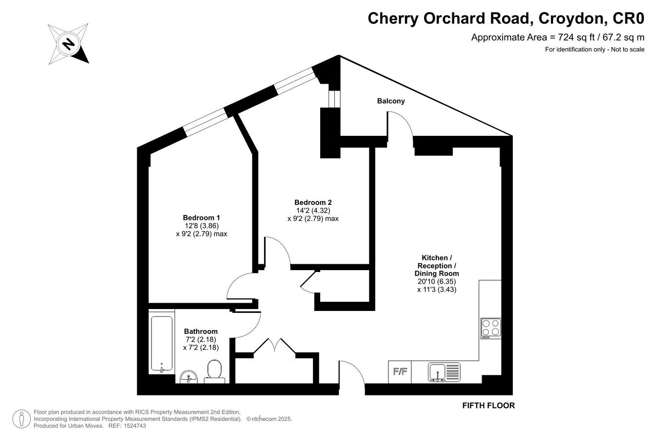 83, 38, Cherry Orchard Road, London floorplan