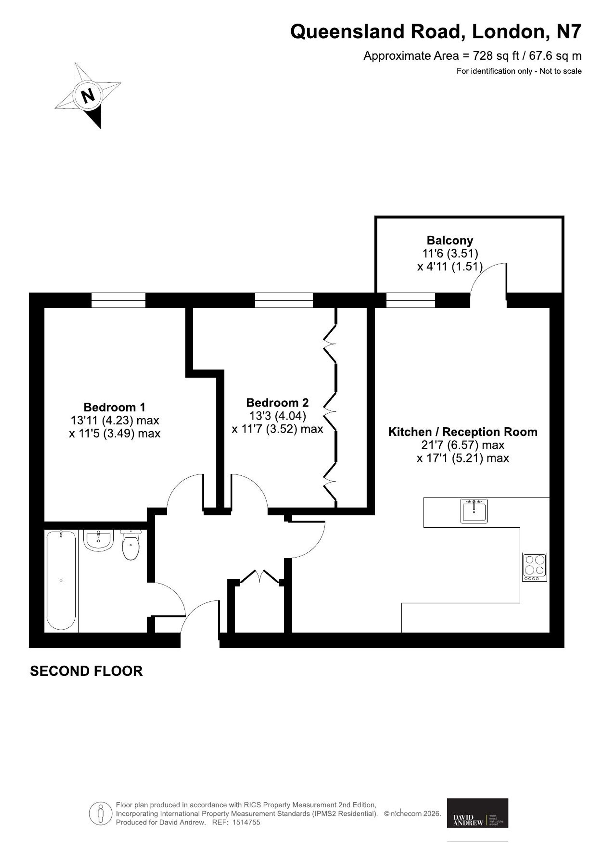Flat 12, 34 Queensland Road, London floorplan