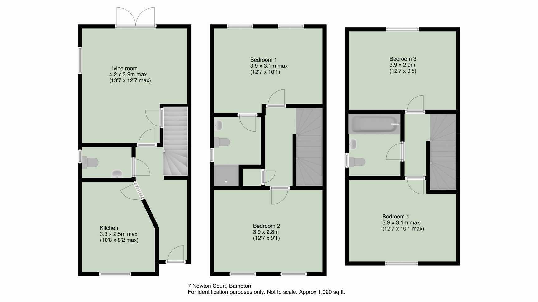 4 Bedrooms Terraced house to rent in Newton Court, Bampton, Tiverton EX16