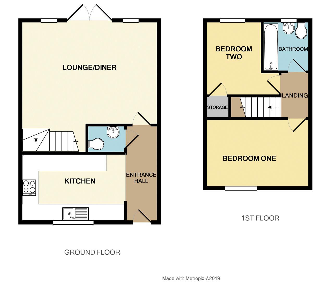 2 Bedrooms Terraced house to rent in Derham Road, Bishopsworth, Bristol BS13