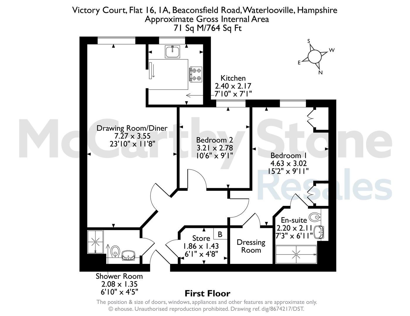 16 Victory Court, Beaconsfield Road, Waterlooville floorplan