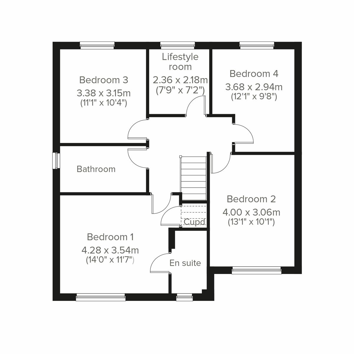 Plot 210 The Warwick, Hemlington Village Road, Middlesbrough floorplan