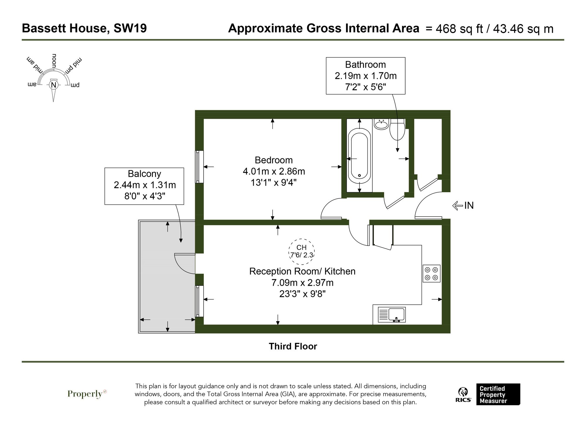 Flat 69, Bassett House, London floorplan