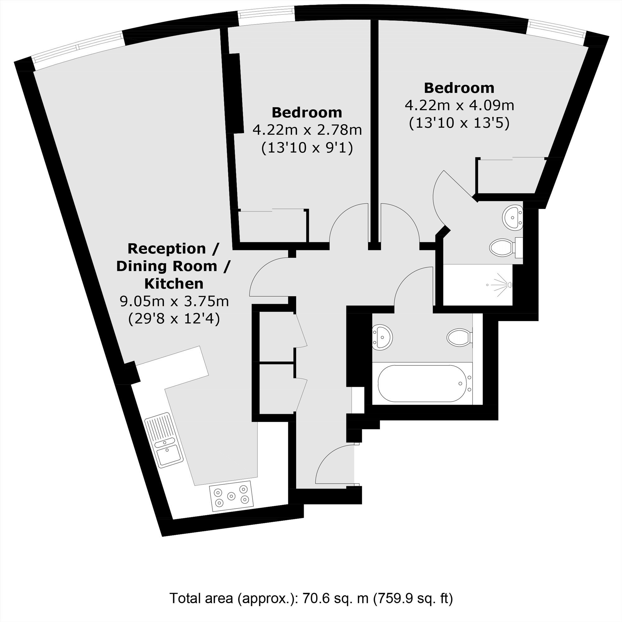 108 Argento Tower, Mapleton Road, London floorplan