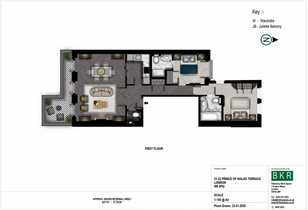 Flat 5,, 21-22, Prince of Wales Terrace, London floorplan
