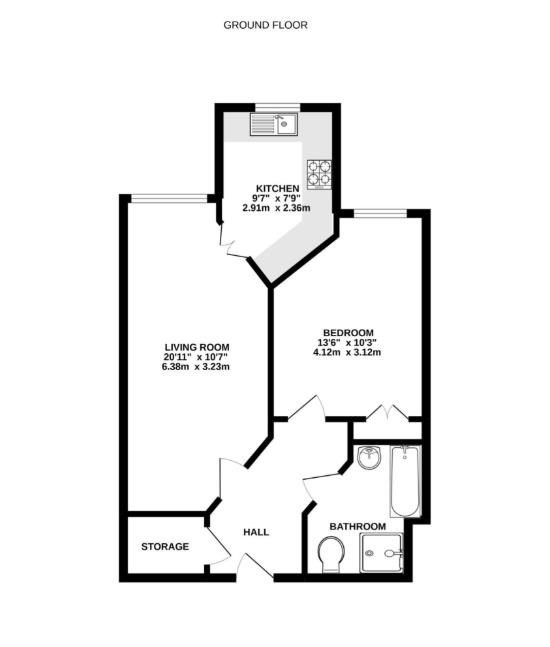 Flat 14, Kingsley Court, Windsor Way, Aldershot floorplan