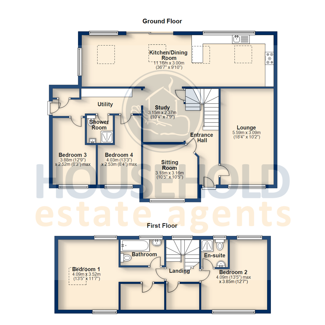 4 Bedrooms Semi-detached bungalow to rent in Poplar Avenue, Luton LU3