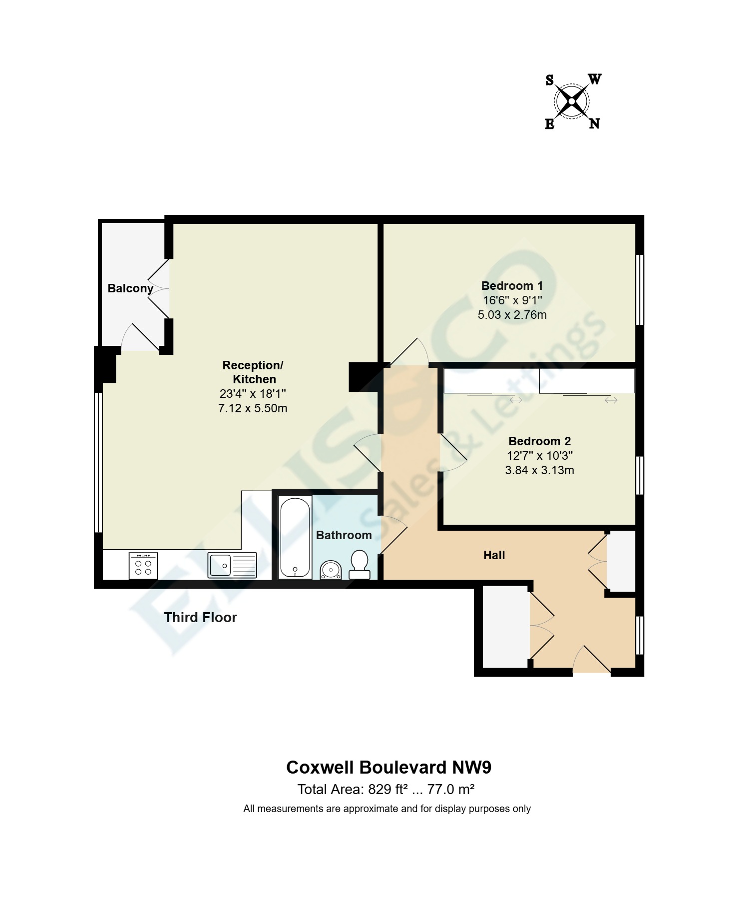 Flat 8,, 35, Coxwell Boulevard, London floorplan