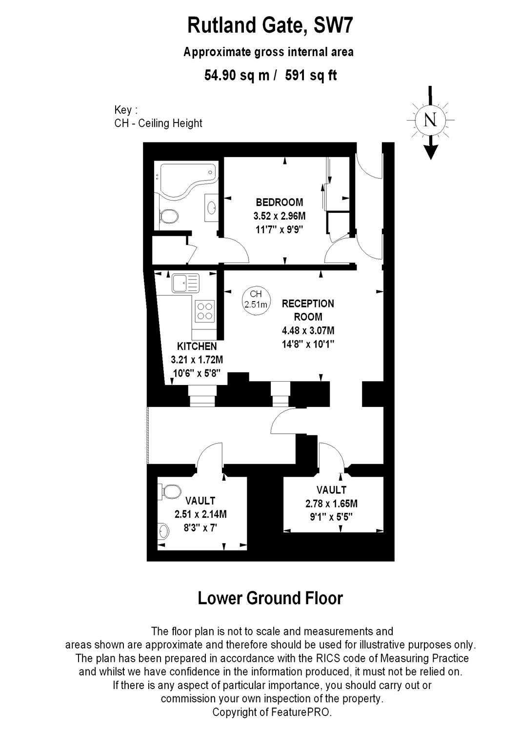 1 Bedrooms Flat to rent in Rutland Gate, London SW7