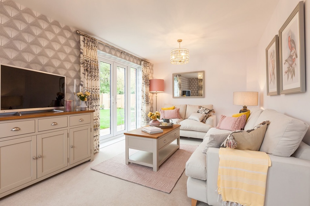 Double Doors Open To The Garden, Creating A Seamless Indoor-Outdoor Flow
