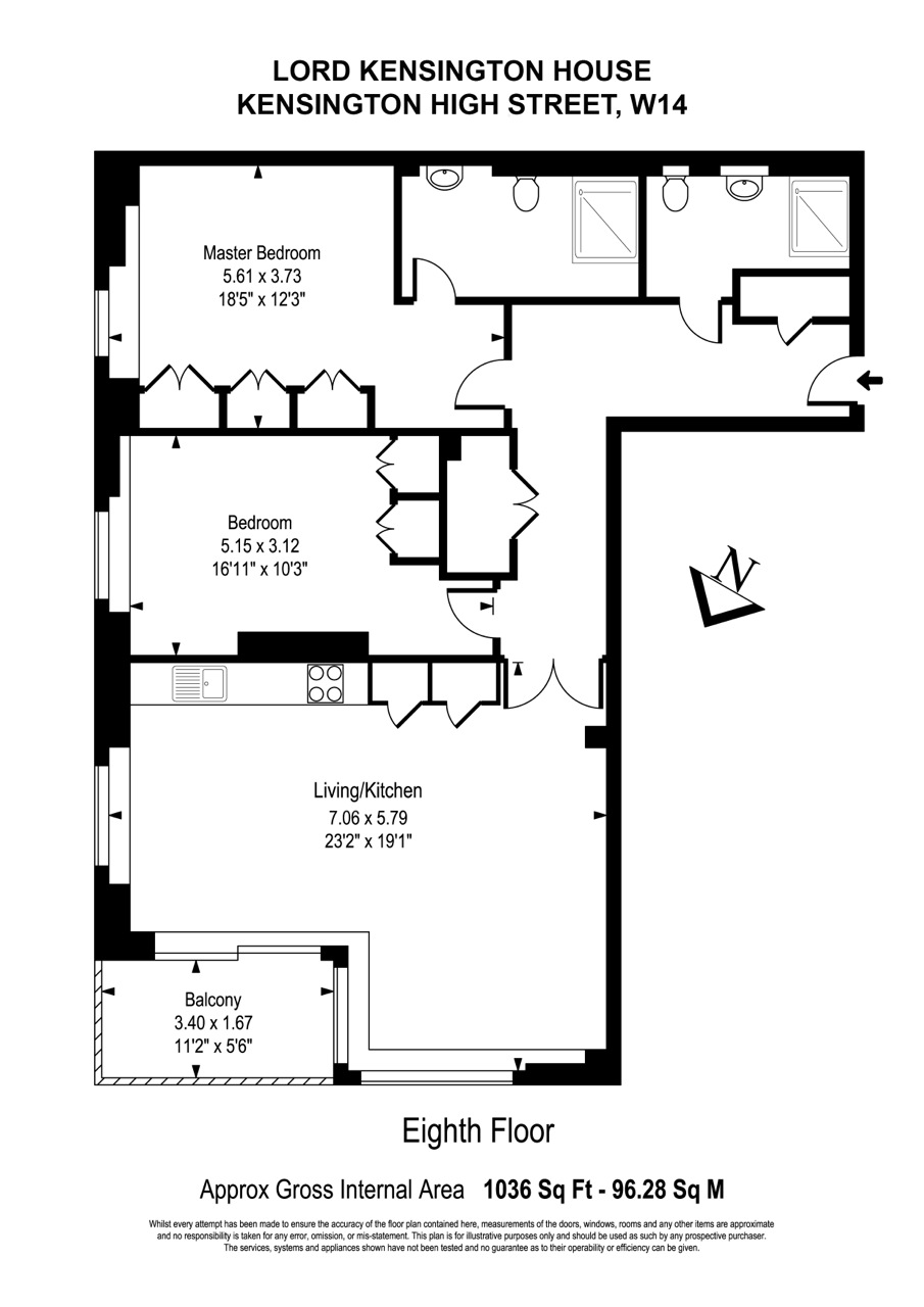 75, Lord Kensington House, 5 Radnor Terrace, London floorplan