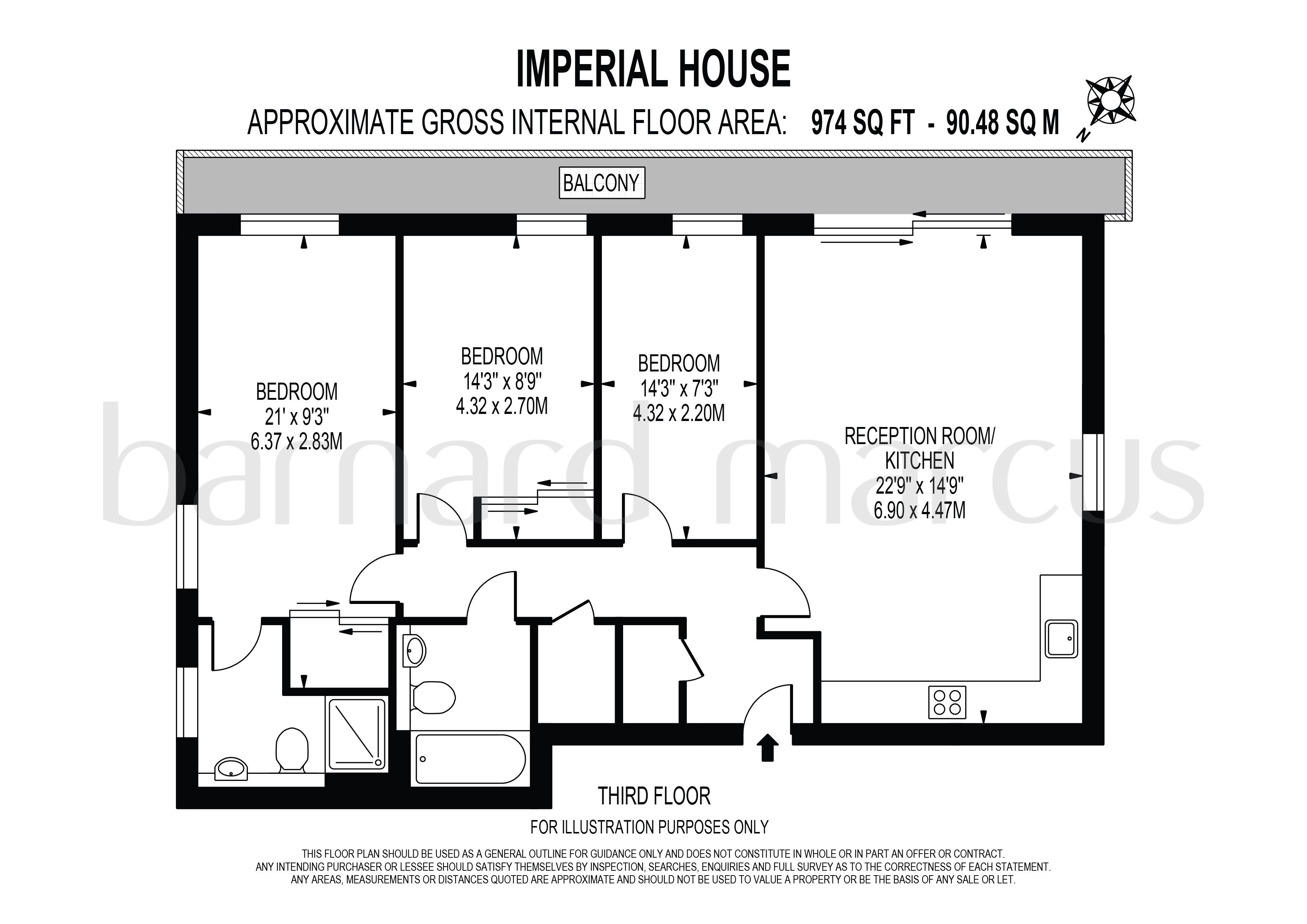Flat 21 Imperial House, 144, East Street, EPSOM floorplan