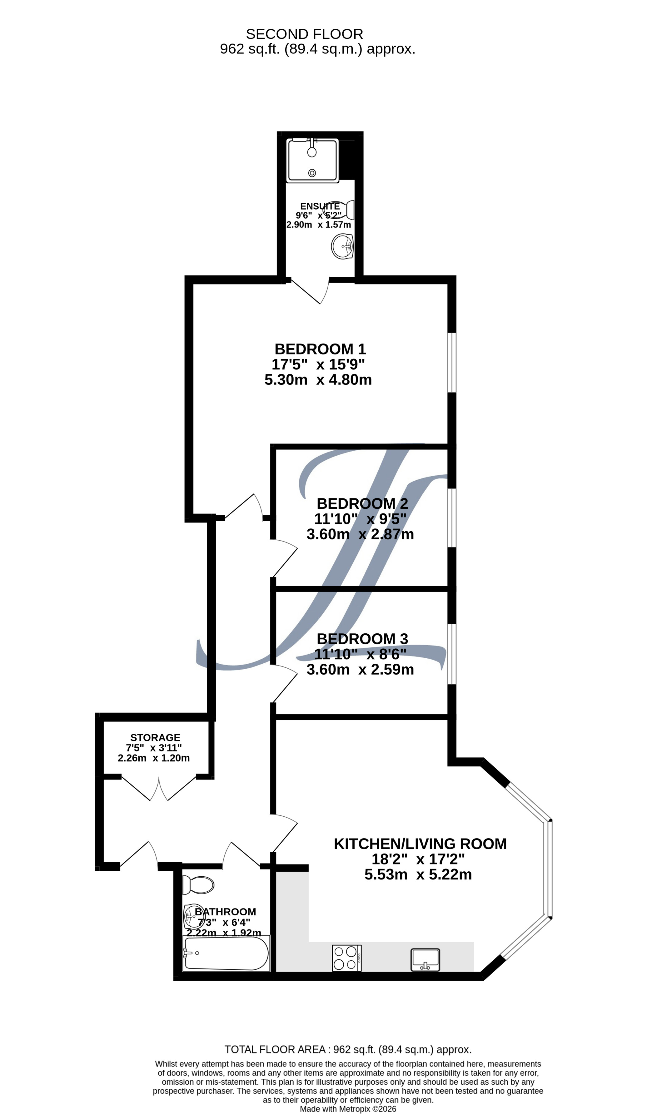 Apartment 6, Manor House, Northfield, Birmingham floorplan