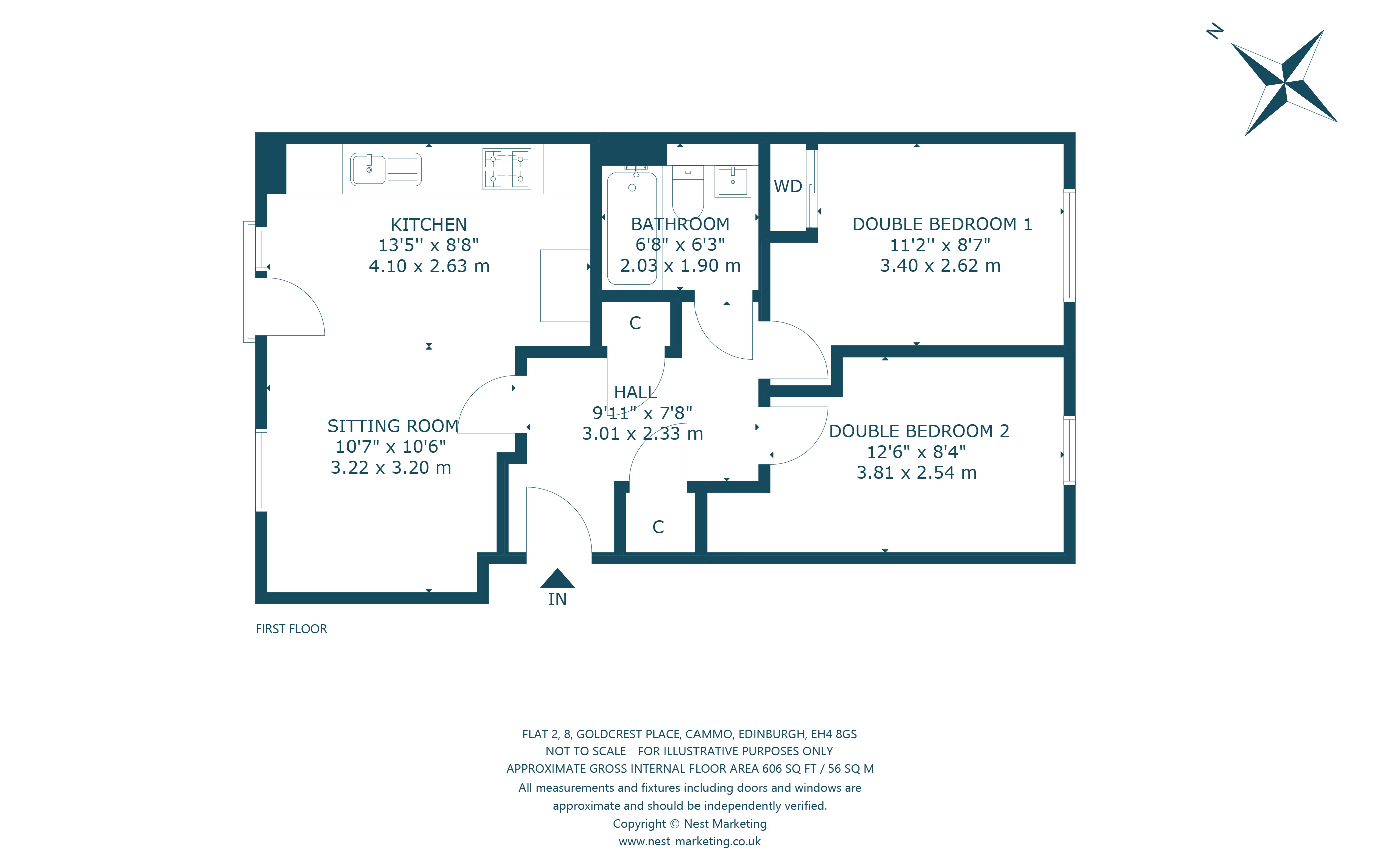 Flat 2, 8, Goldcrest Place, Edinburgh floorplan